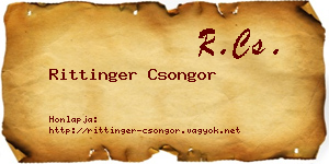 Rittinger Csongor névjegykártya
